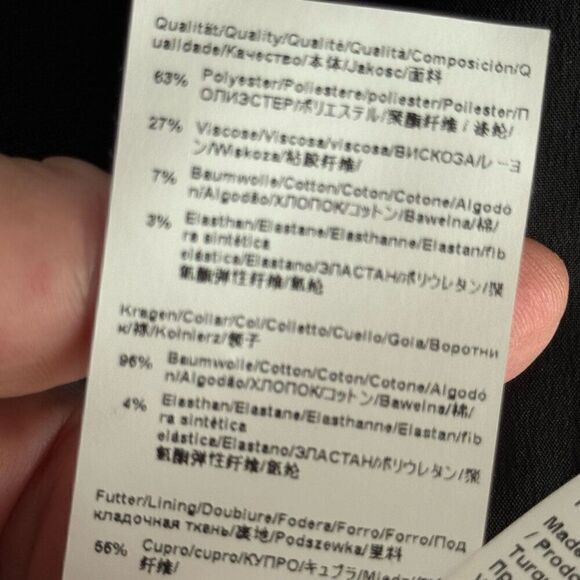 BOSS Hugo Boss Designer Little Black Dress Classic Midi Stretchy Size Medium 6/8 - Picture 9 of 11